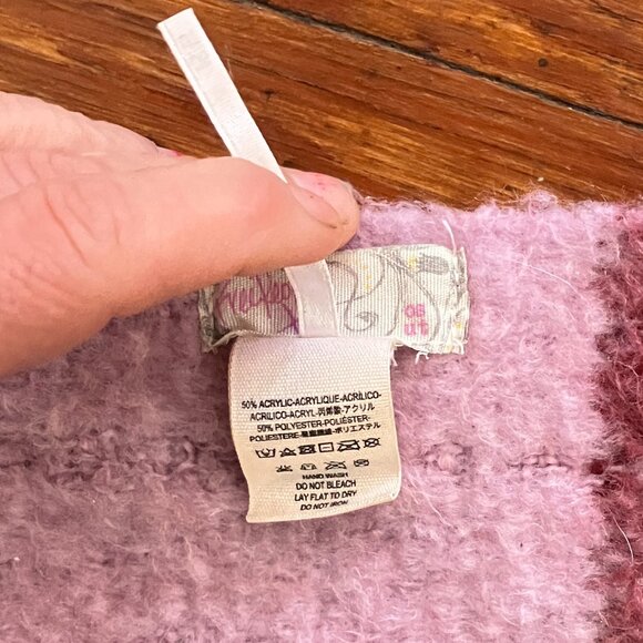 FREE PEOPLE Oversized Brushed BLANKET SCARF Pink Purple - Picture 6 of 6